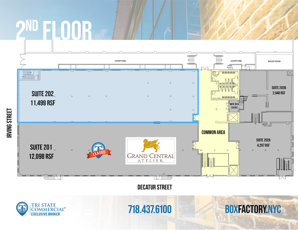 Box Factory - 2nd floor available spaces plan