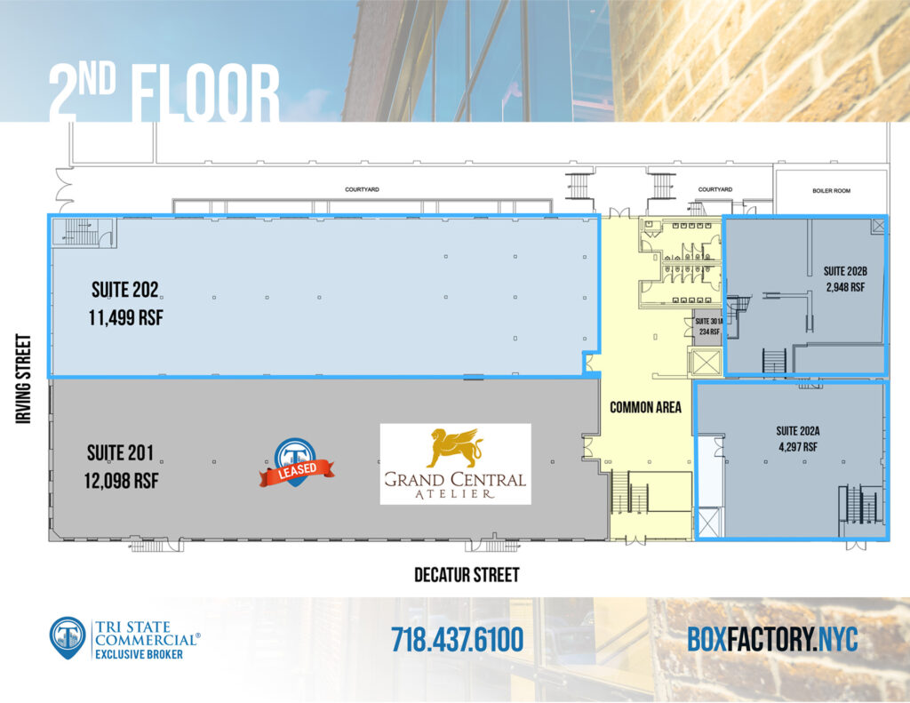 Box Factory - 2nd floor available spaces plan